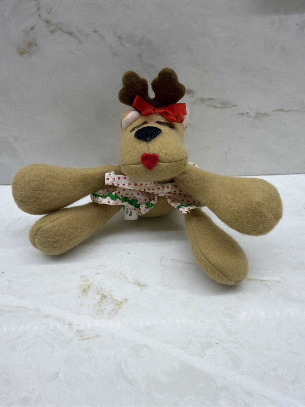 VINTAGE HALLMARK RHONDA THE REINDEER BEAN BAG STUFFED ANIMAL PLUSH CIRCA 1984